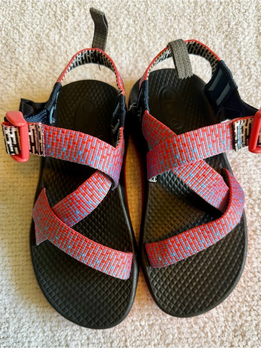 Chaco J180024 Kids Strappy Adjustable Buckle Sandals Red Blue Black US 12